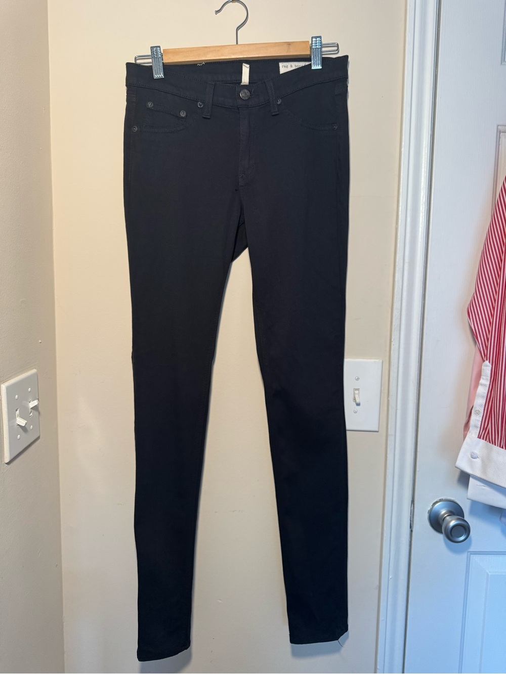 Rag & Bone The Legging Jeans Size 28 Black Skinny Mid Rise Stretch Designer